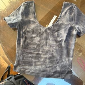 lululemon athletica Short Sleeve Scoop Neck Tee - Charcoal Tie-Dye